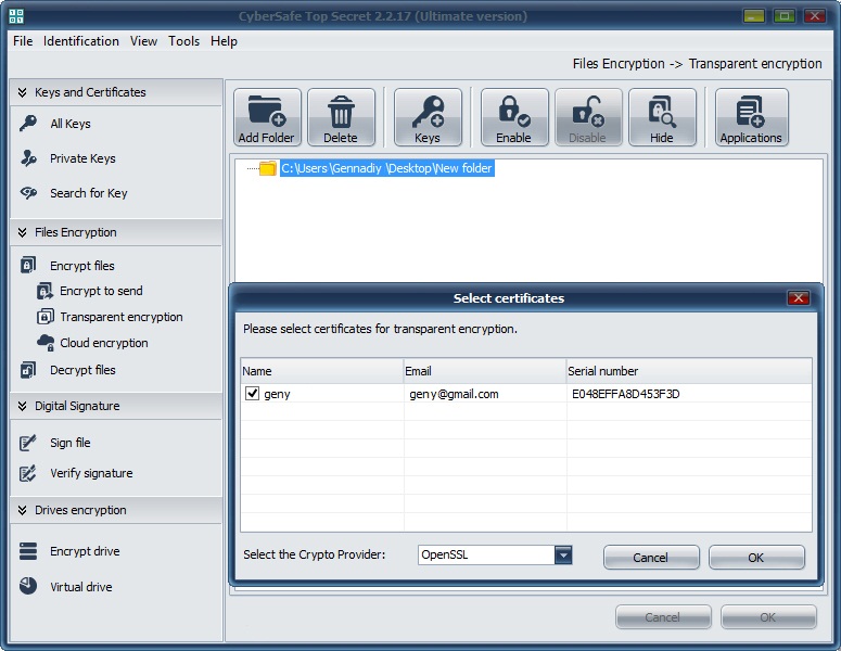 Cybersafe encryption software